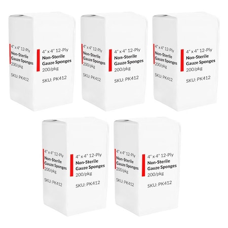 Oasis Gauze Sponges, 4x4, Non-Sterile, 200 Per Pack, 15 Packs PK412X15